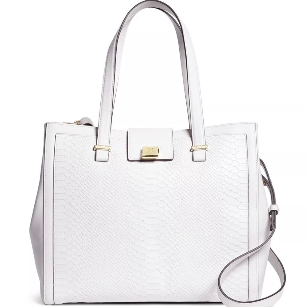 Gorgeous White Genuine Calfskin Leather BB bag